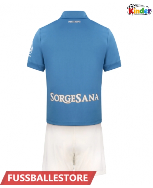 Günstige SSC Napoli Heimtrikotsatz Kinder 2026-27 Kurzarm (+ Kurze Hosen)
